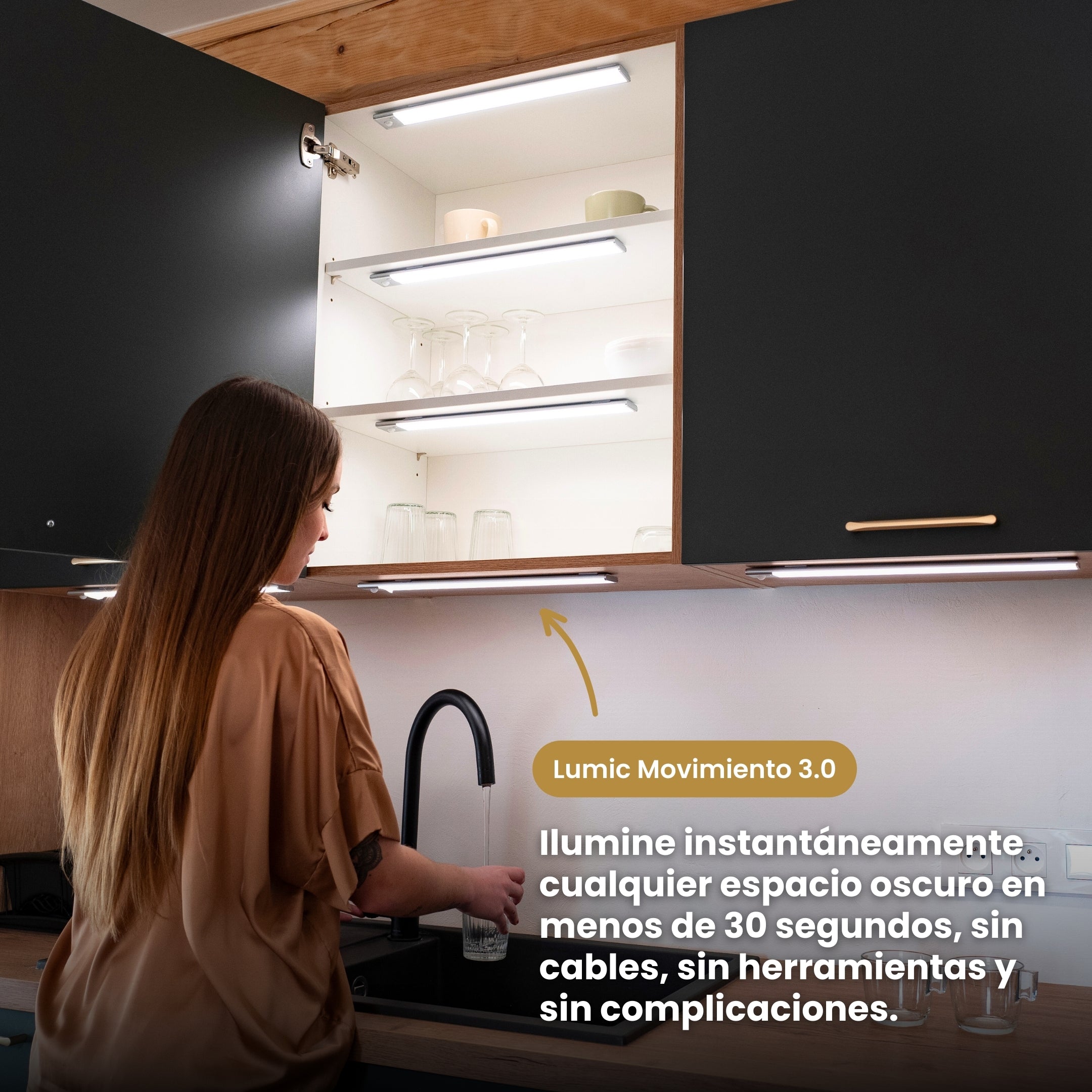 Movimiento 3.0™ | Regleta LED inalámbrica con sensor de movimiento