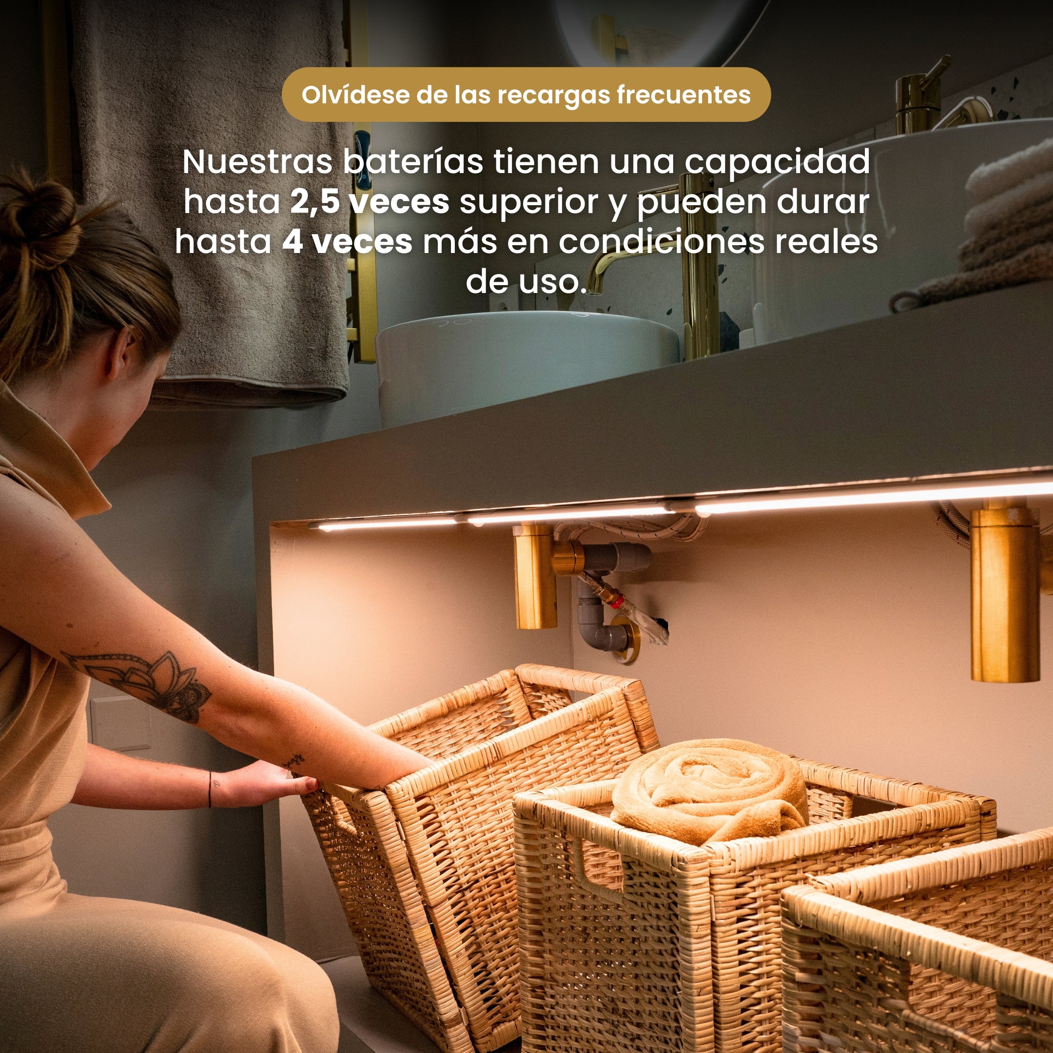 Movimiento 3.0™ | Regleta LED inalámbrica con sensor de movimiento